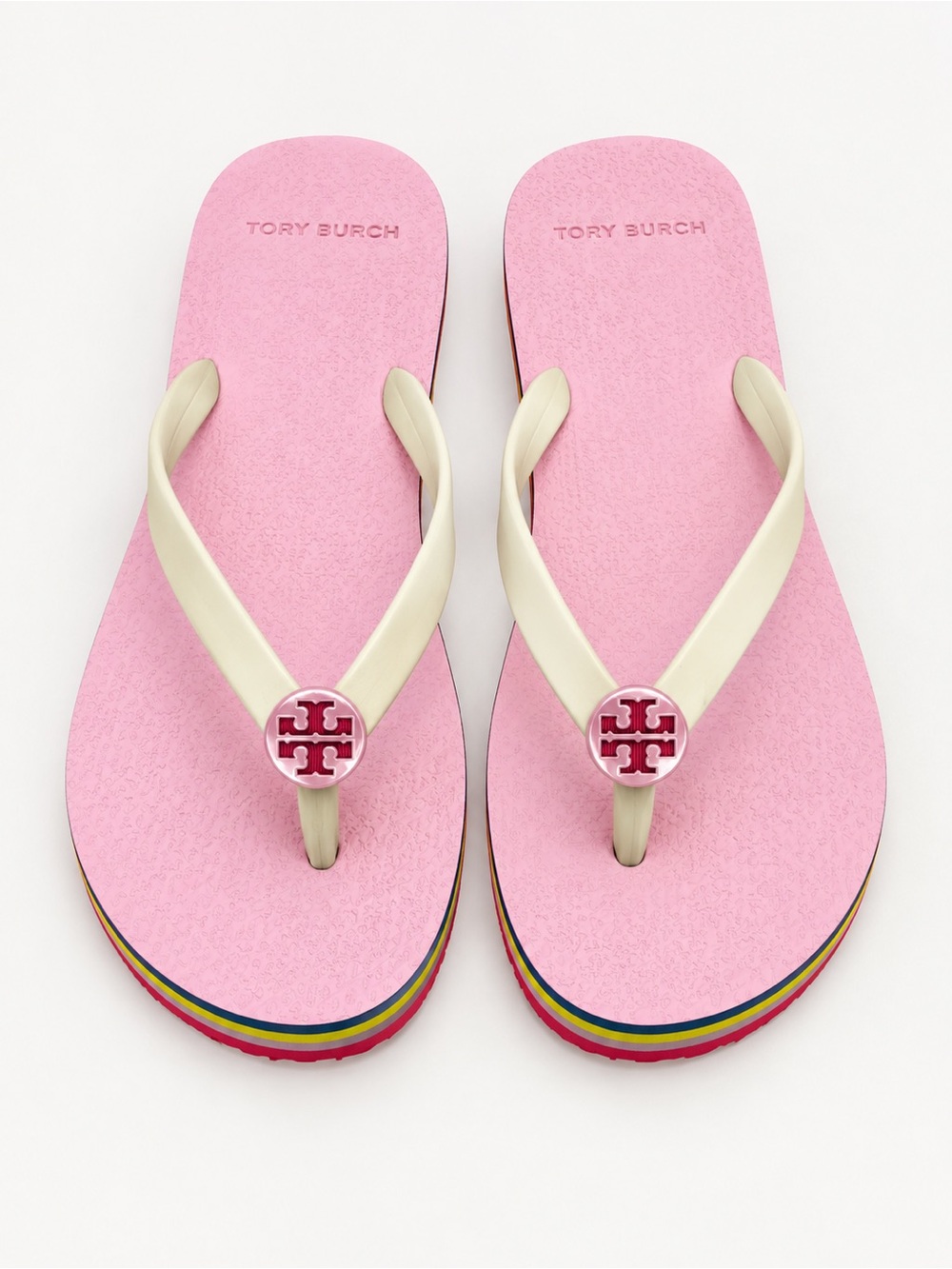 Tory Burch rainbow flip flops size 8 NEW